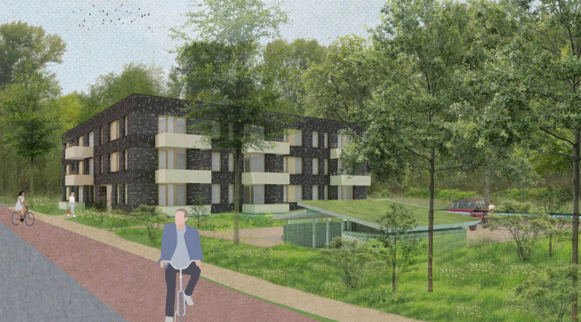 Impressie appartementencomplex Eelderwolde