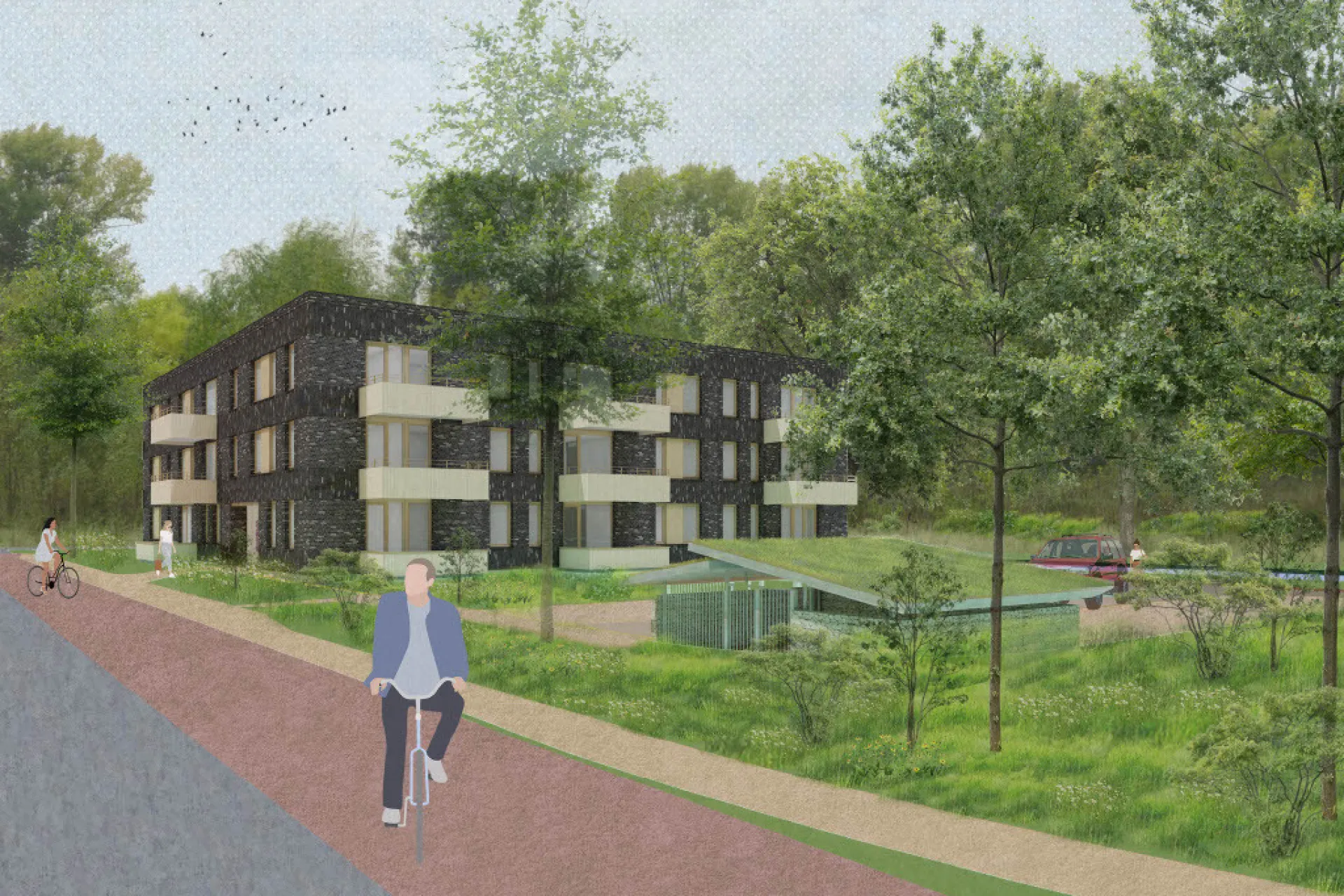 Impressie appartementencomplex Eelderwolde